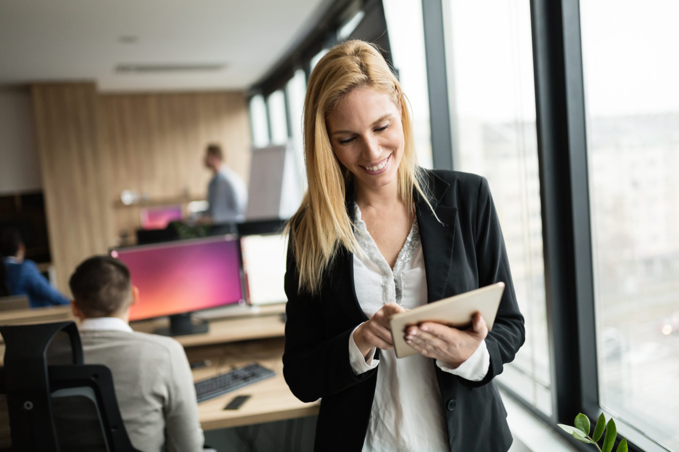 Businesswoman career at information technology office