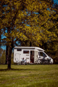 Family vacation travel, holiday trip in motorhome RV