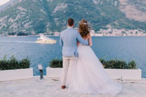 wedding couple travel on yacht