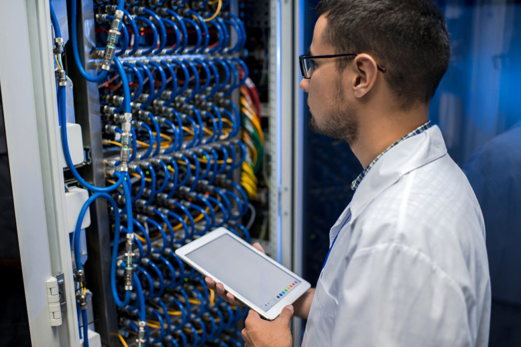 IT Professional Working with Supercomputer